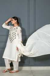 Khanz - Noori - Off-White - Kora Cotton - 3 Piece